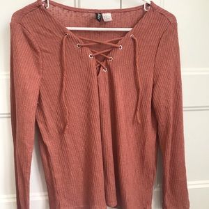 Tie Front Long Sleeve Tee